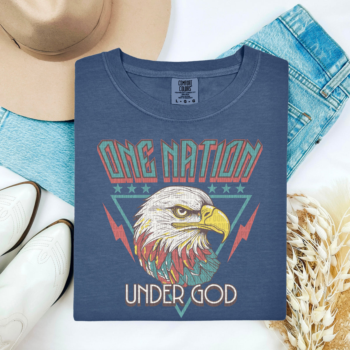 One Nation Under God Eagle 104372 DTF transfer