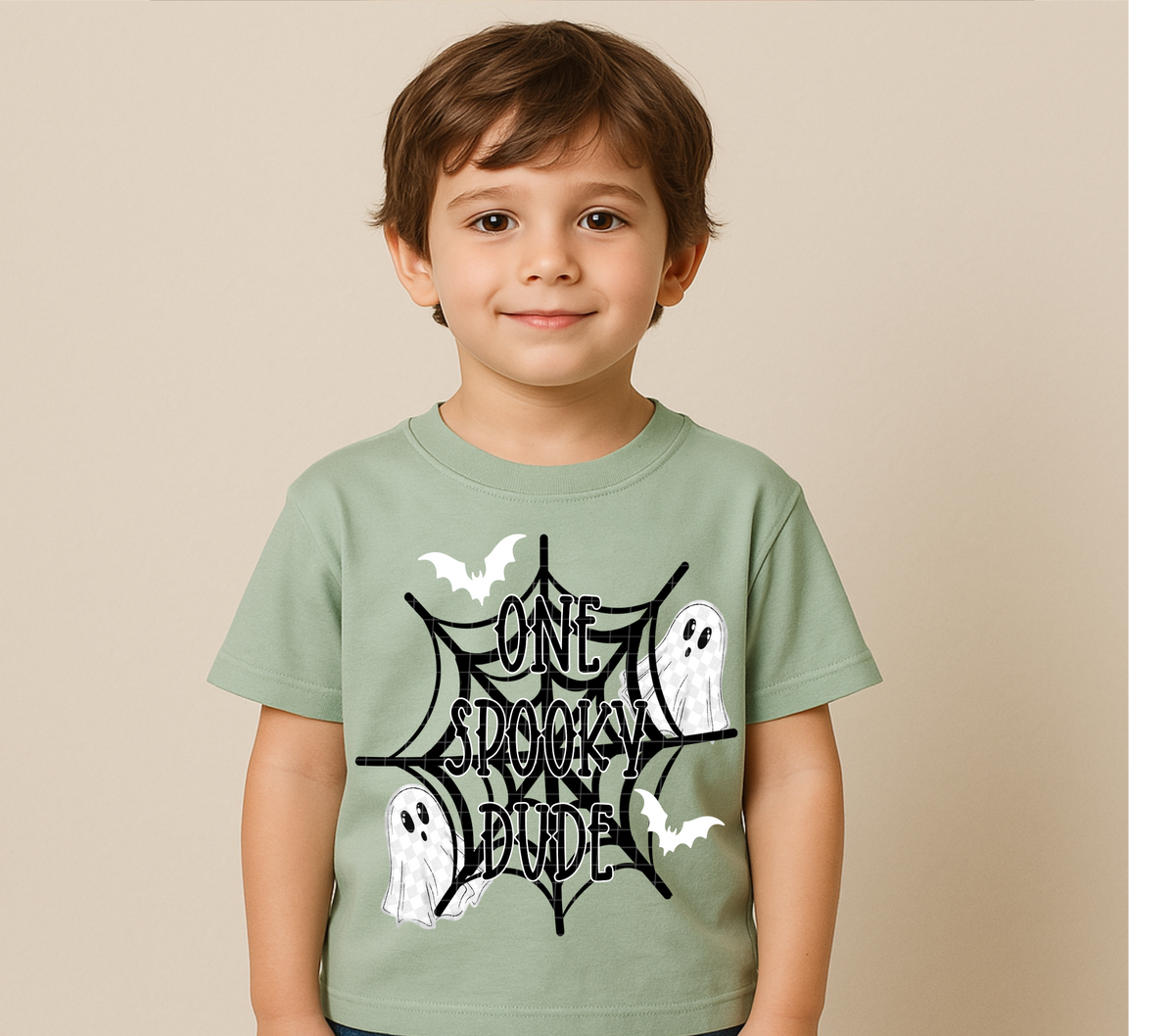 One spooky dude spiderweb BLACK (Linda) DTF Transfer