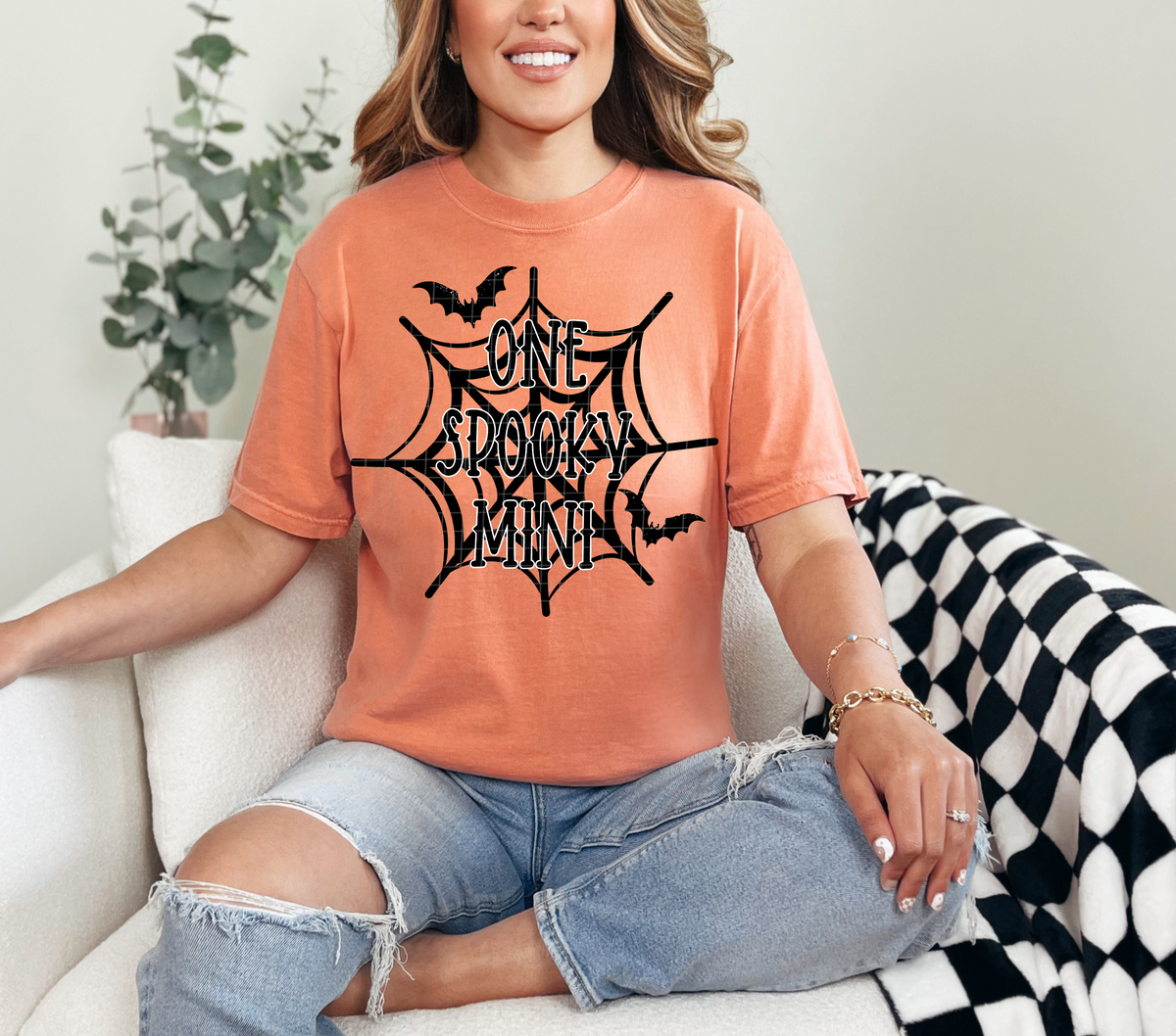 One spooky mini spiderweb BLACK (Linda) DTF Transfer