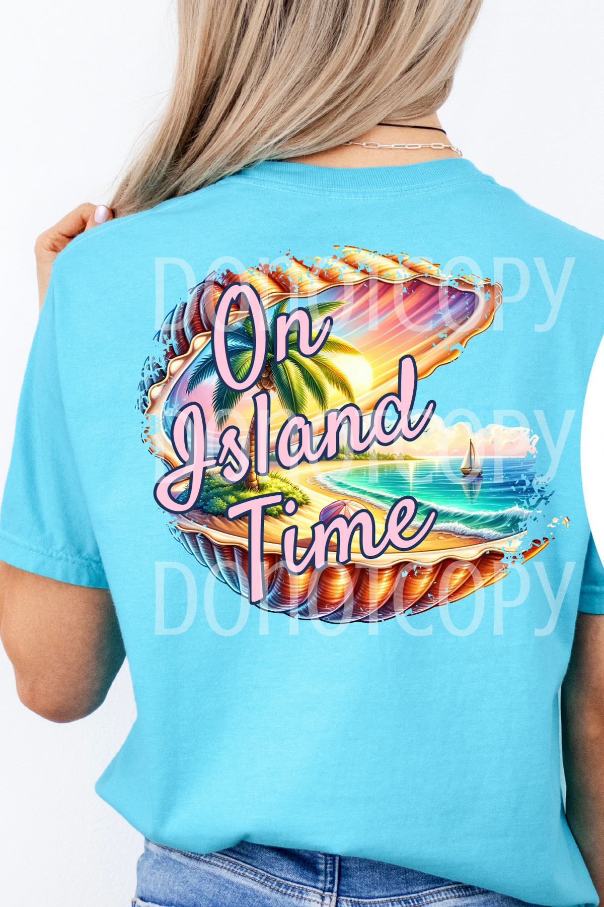 On island time BACK (CSG) DTF transfer