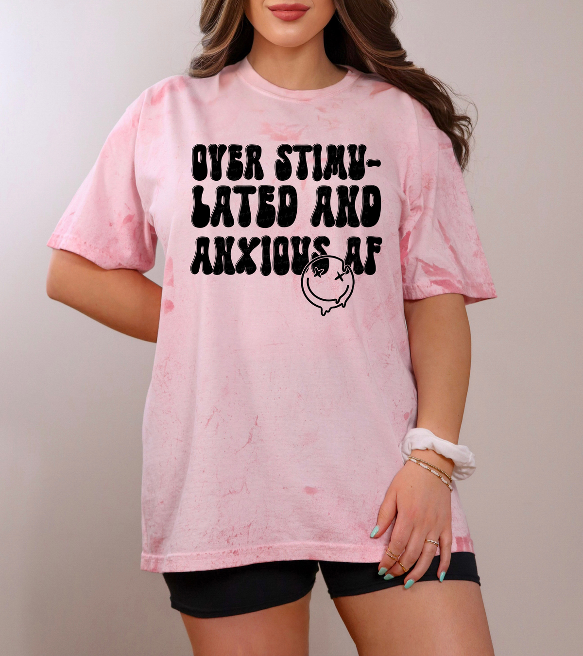 Overstimulated and Anxious AF Smiley 116953 DTF Transfer