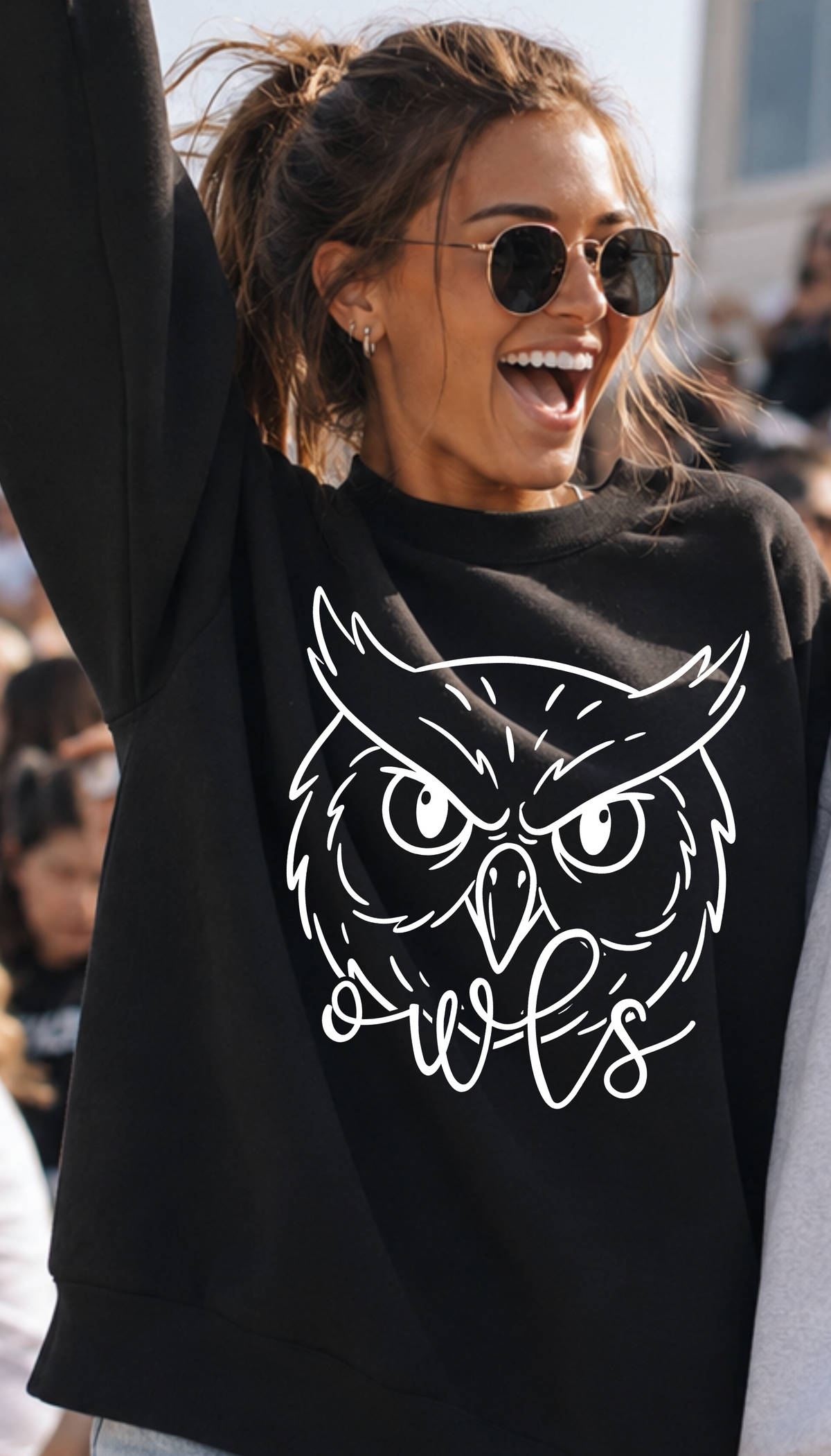 Owls WHITE outline (PARKER) DTF Transfer