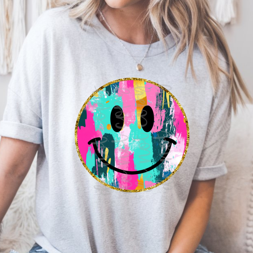 Painted brushstroke smiley face (Parker) DTF transfer
