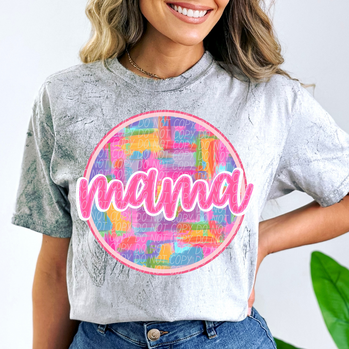 Mama Circle Colorful Brushstoke (CITY) DTF transfer