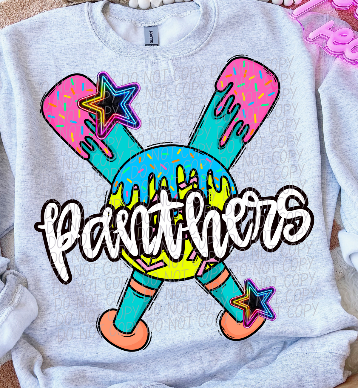 Dripping softball Panthers (CITY) DTF transfer