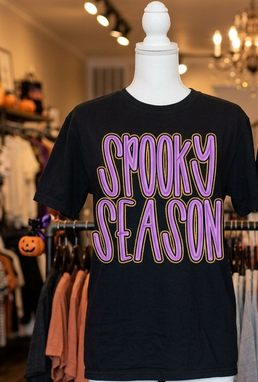 Spooky season purple with orange outline (Parker) DTF transfer