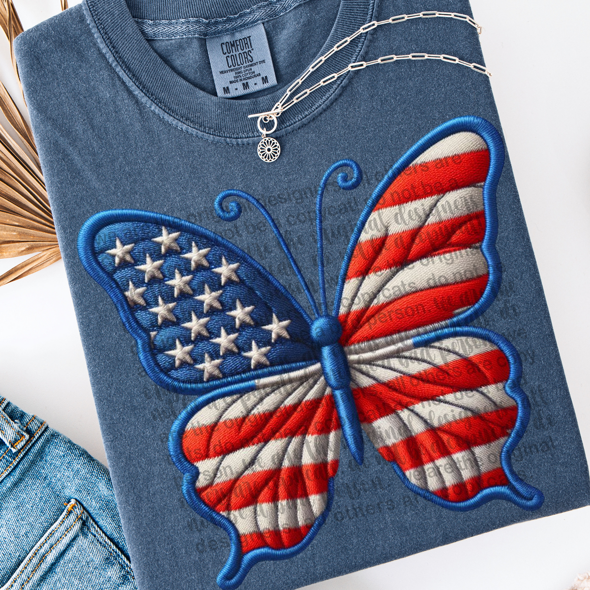Patriotic flag butterfly  (TTD) 107046 DTF transfer