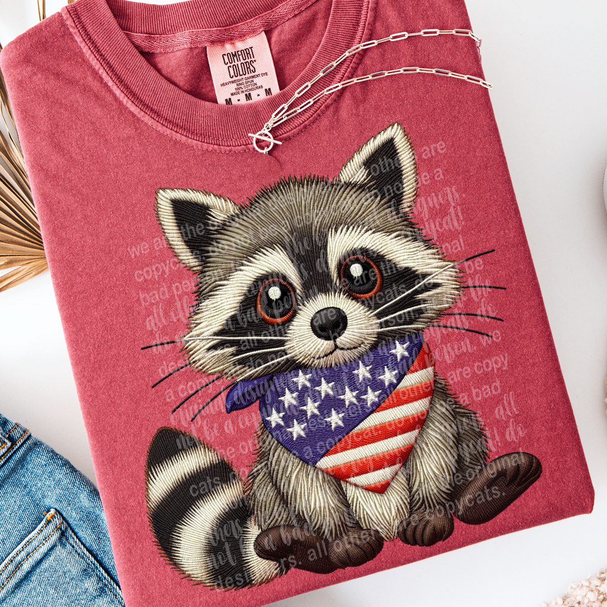 Patriotic raccoon (TTD) 107048 DTF transfer