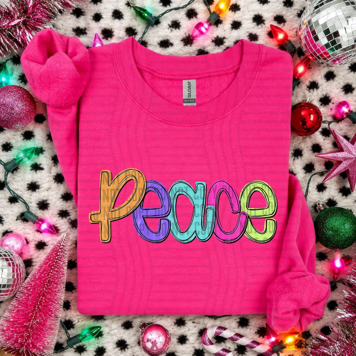 Peace-Christmas script words (Caplinger) DTF Transfer
