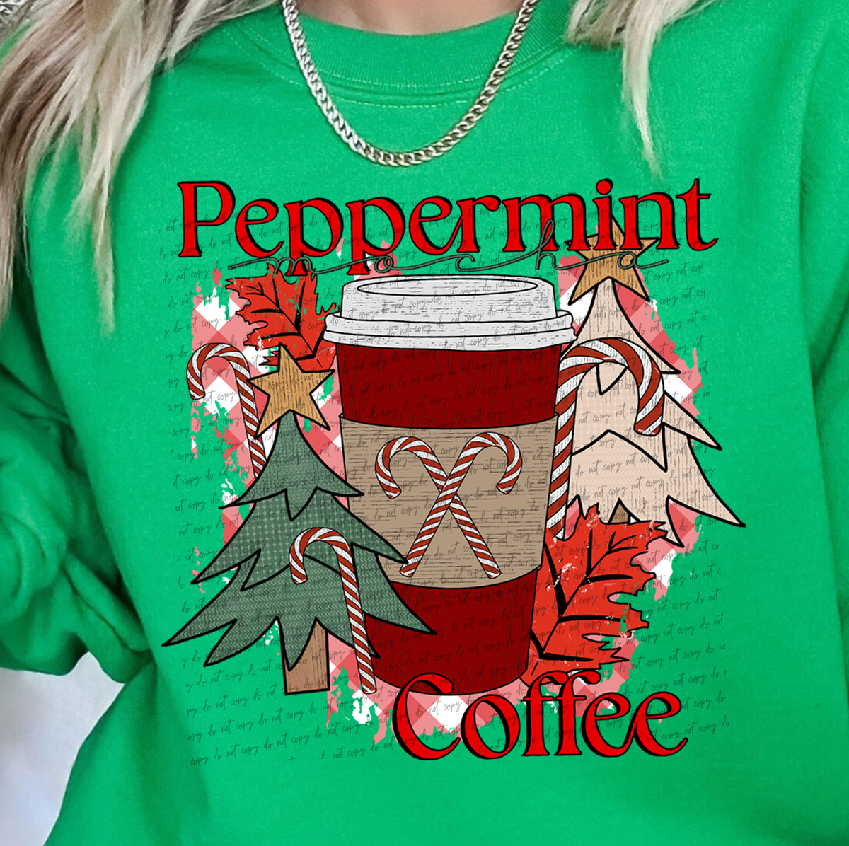 Peppermint Coffee (Front Print) 61232 DTF Transfer
