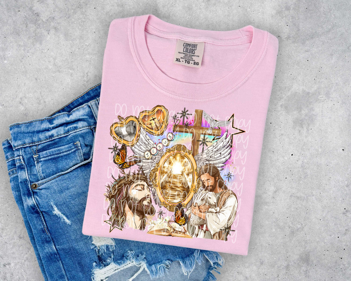 Jesus collage (SSD) 106855 DTF transfer