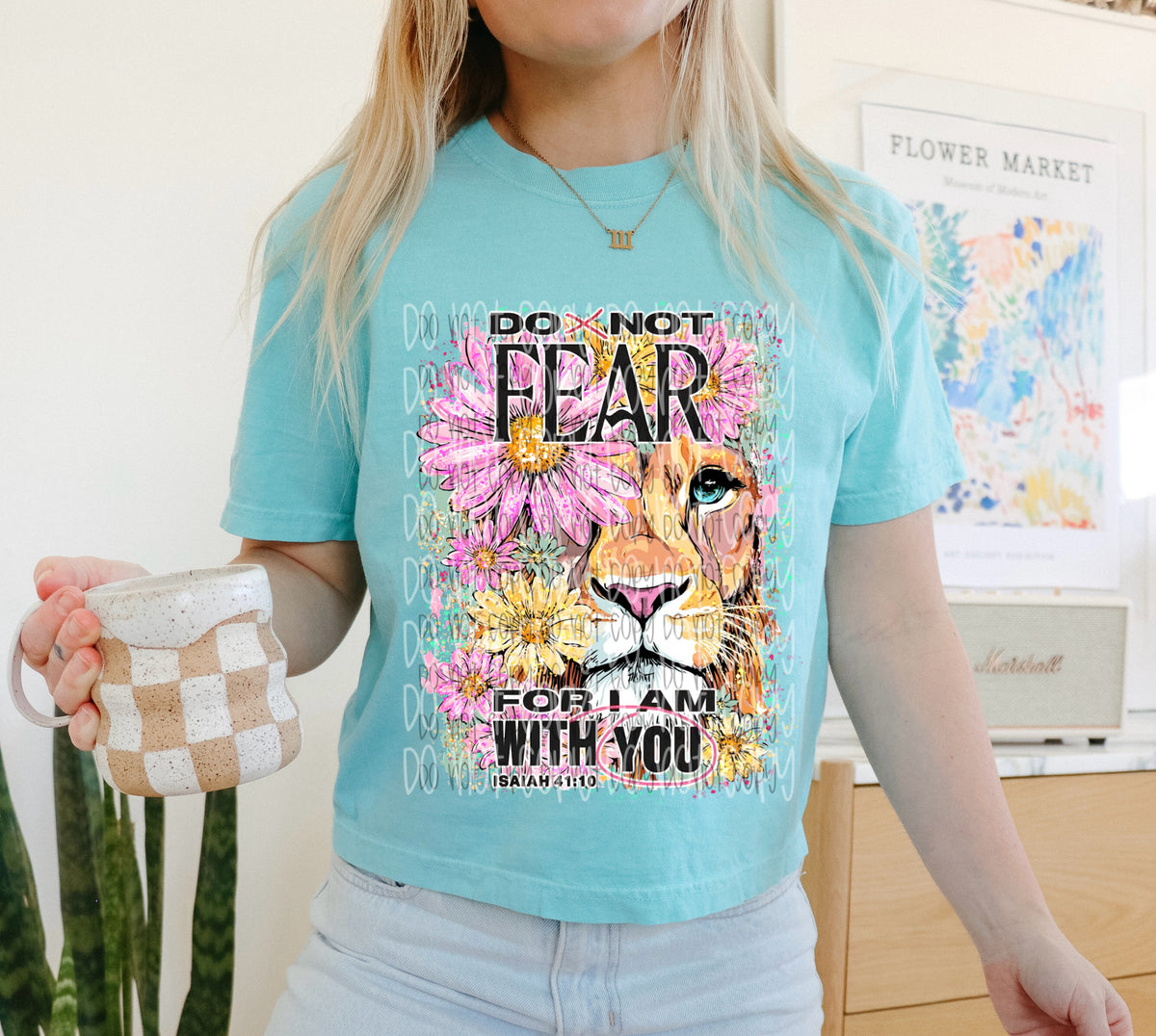 Do not fear for I am with you floral lion (C's)DTF Transfer