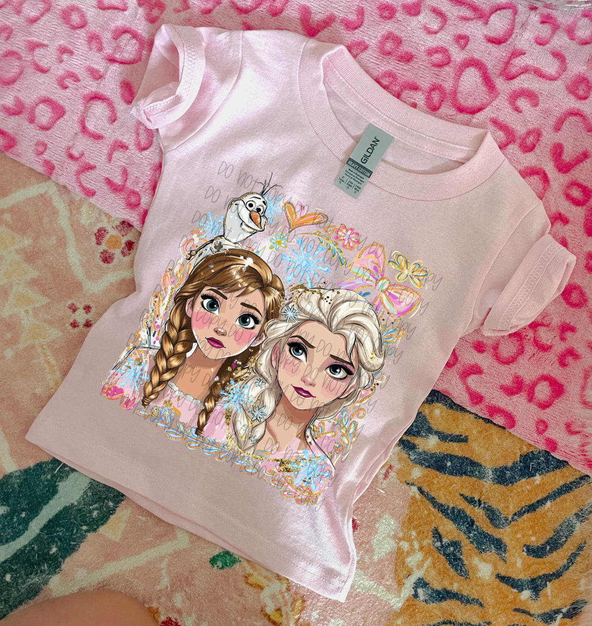 Snow princesses bow collage (SSD) DTF Transfer