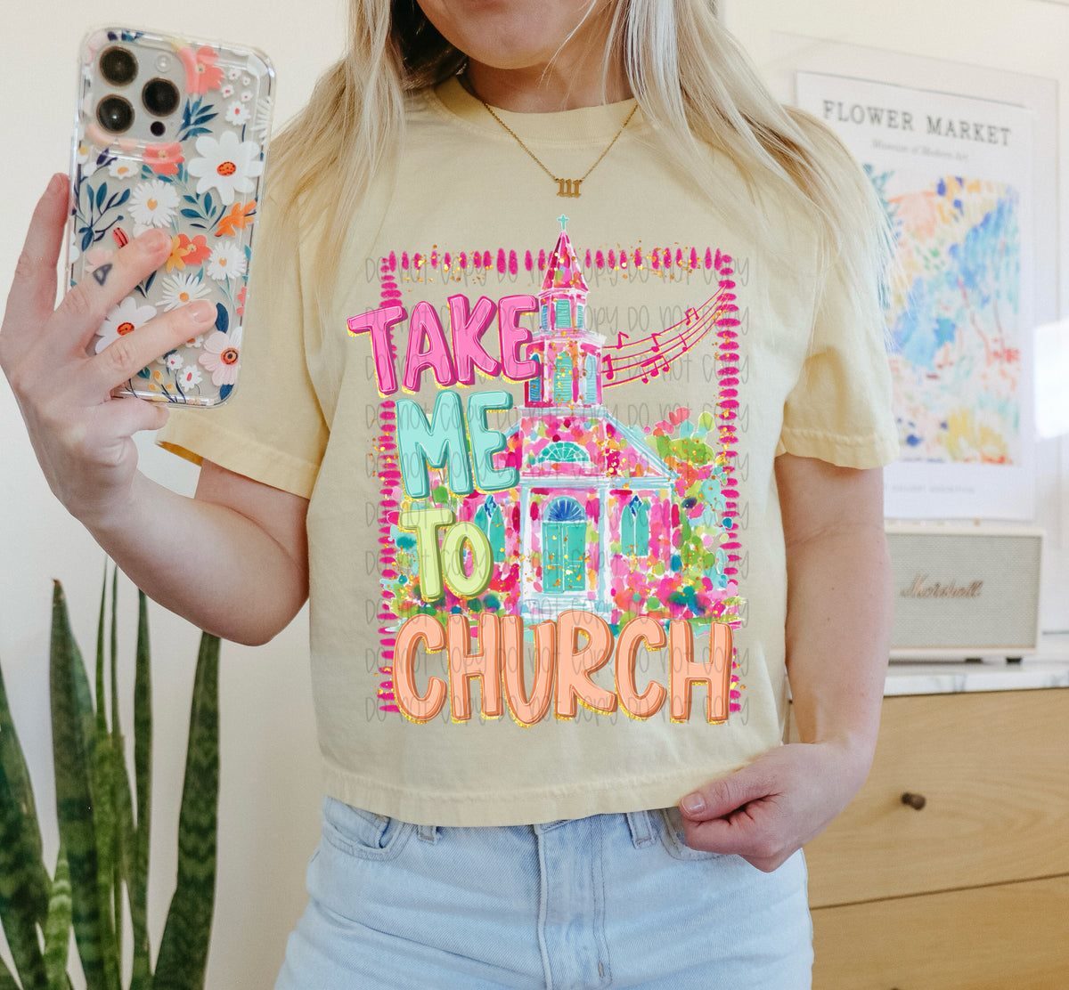 Take me to church floral frame (SSD) DTF Transfer