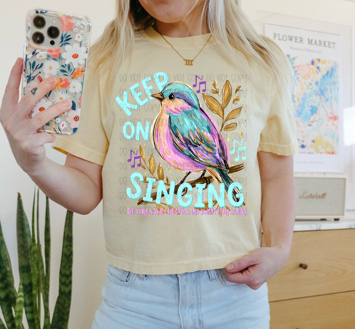 Keep on singing bird (SSD) DTF Transfer