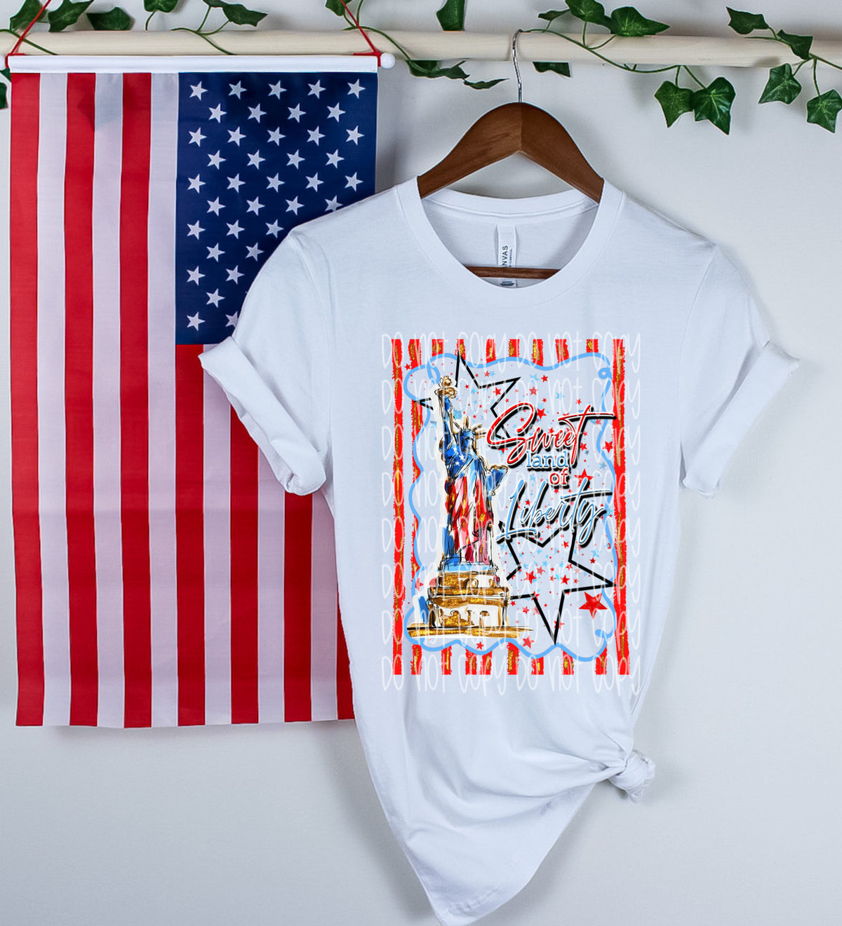 Sweet land of liberty patriotic statue (SSD) DTF Transfer