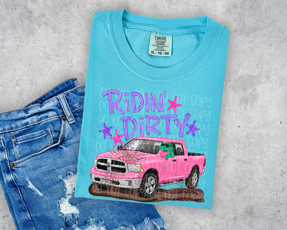 Riding dirty pink truck (SSD) DTF Transfer