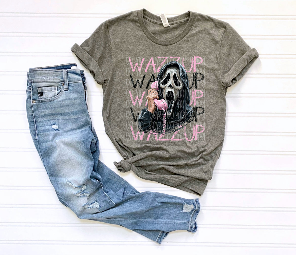 Wazz up pink and black stacked (SSD) DTF Transfer