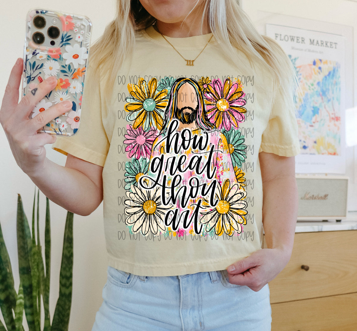 How great thou art floral Jesus (C's)DTF Transfer