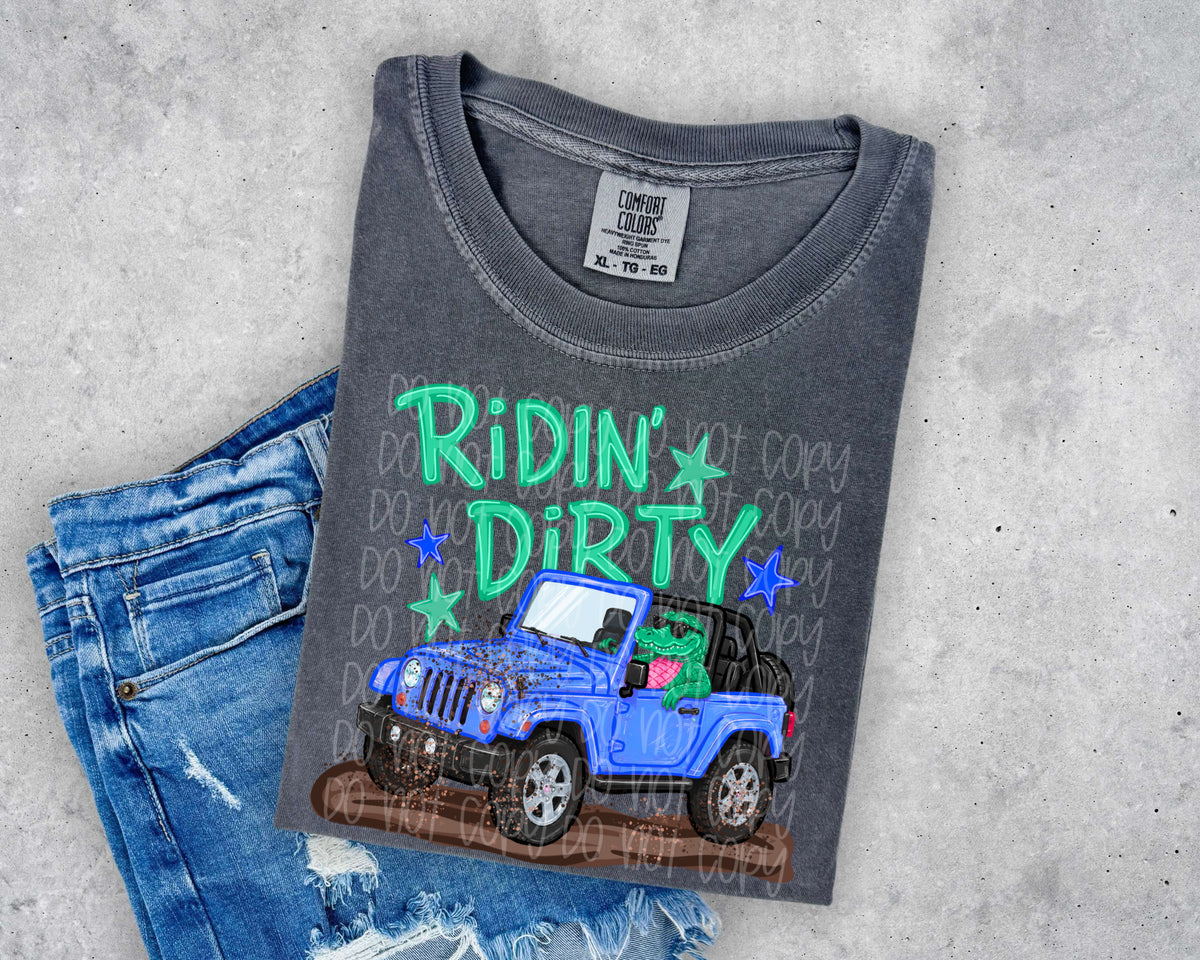 Ridin dirty blue car (SSD) DTF Transfer