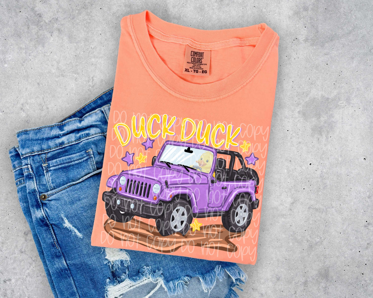 Duck duck purple car (SSD) DTF Transfer