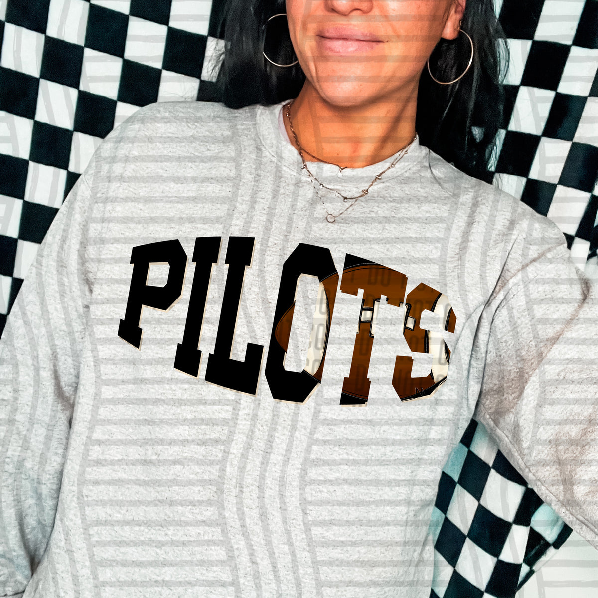 Pilots varsity clipped football (Caplinger) DTF transfer