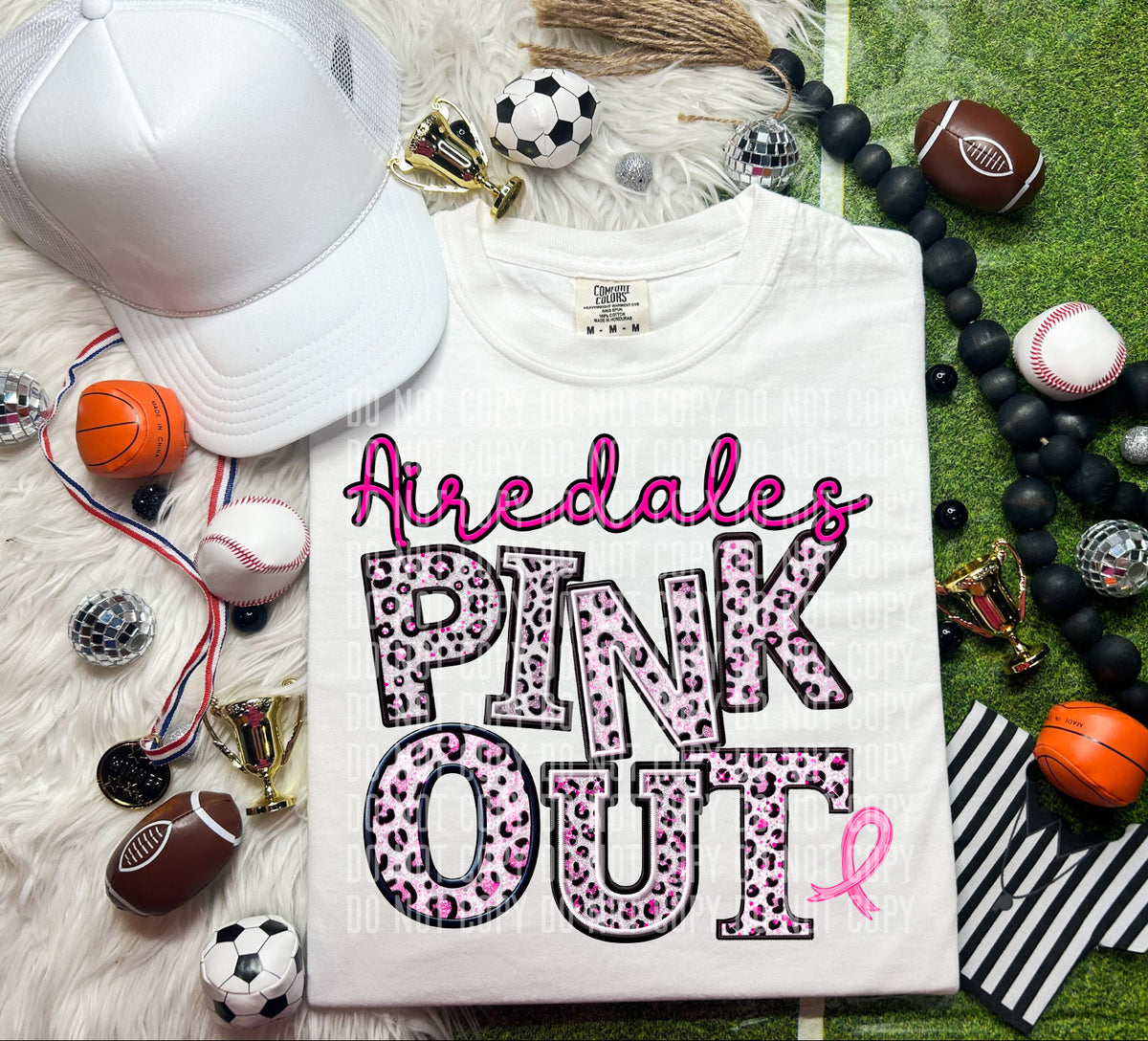 Airedales pink out leopard font caplinger DTF TRANSERS