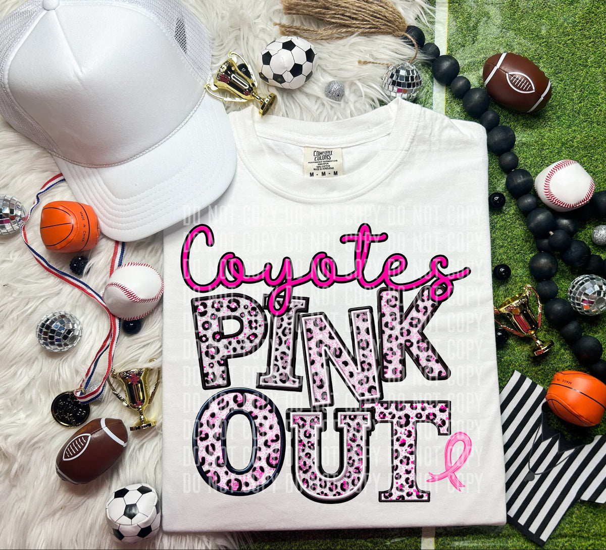 Coyotes pink out leopard font caplinger DTF TRANSERS