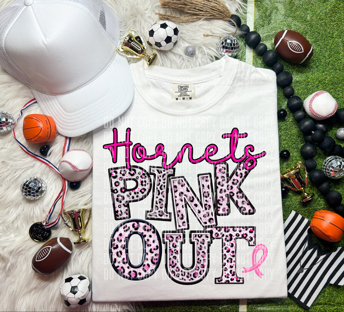 Hornets pink out leopard font caplinger DTF TRANSERS