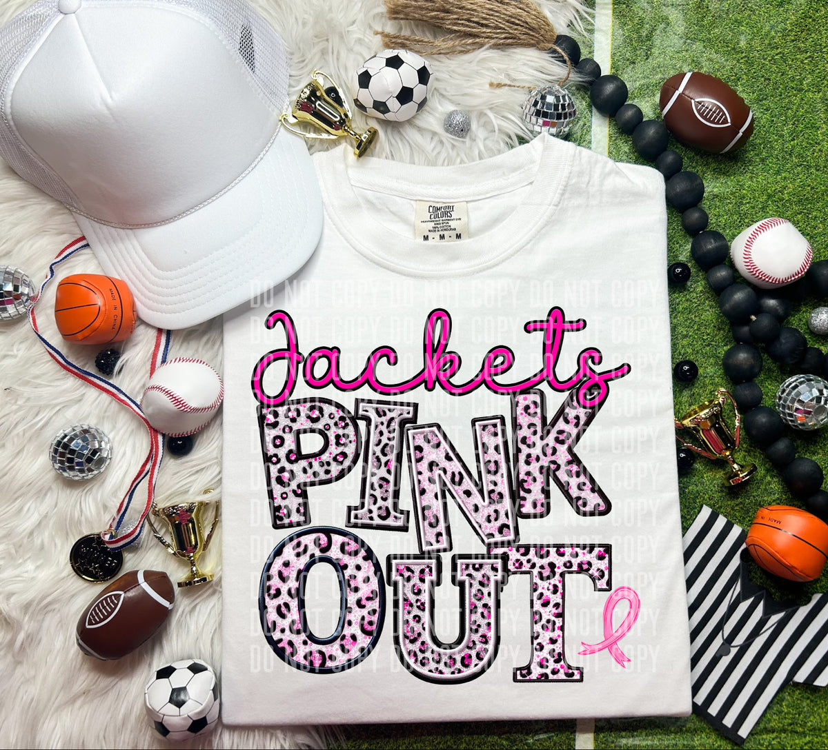 Jackets pink out leopard font caplinger DTF TRANSERS
