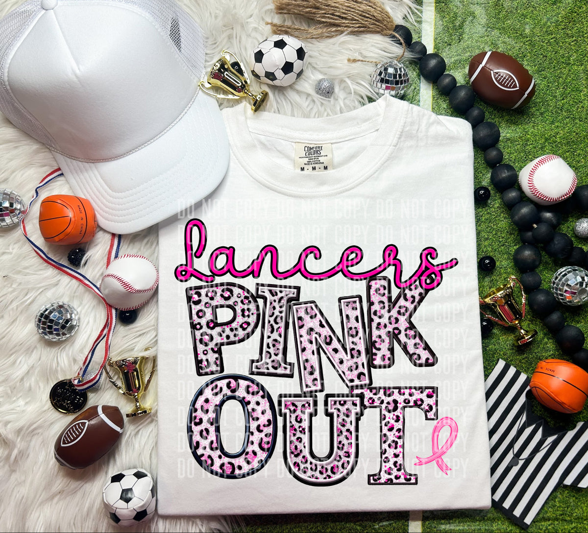 Lancers pink out leopard font caplinger DTF TRANSERS