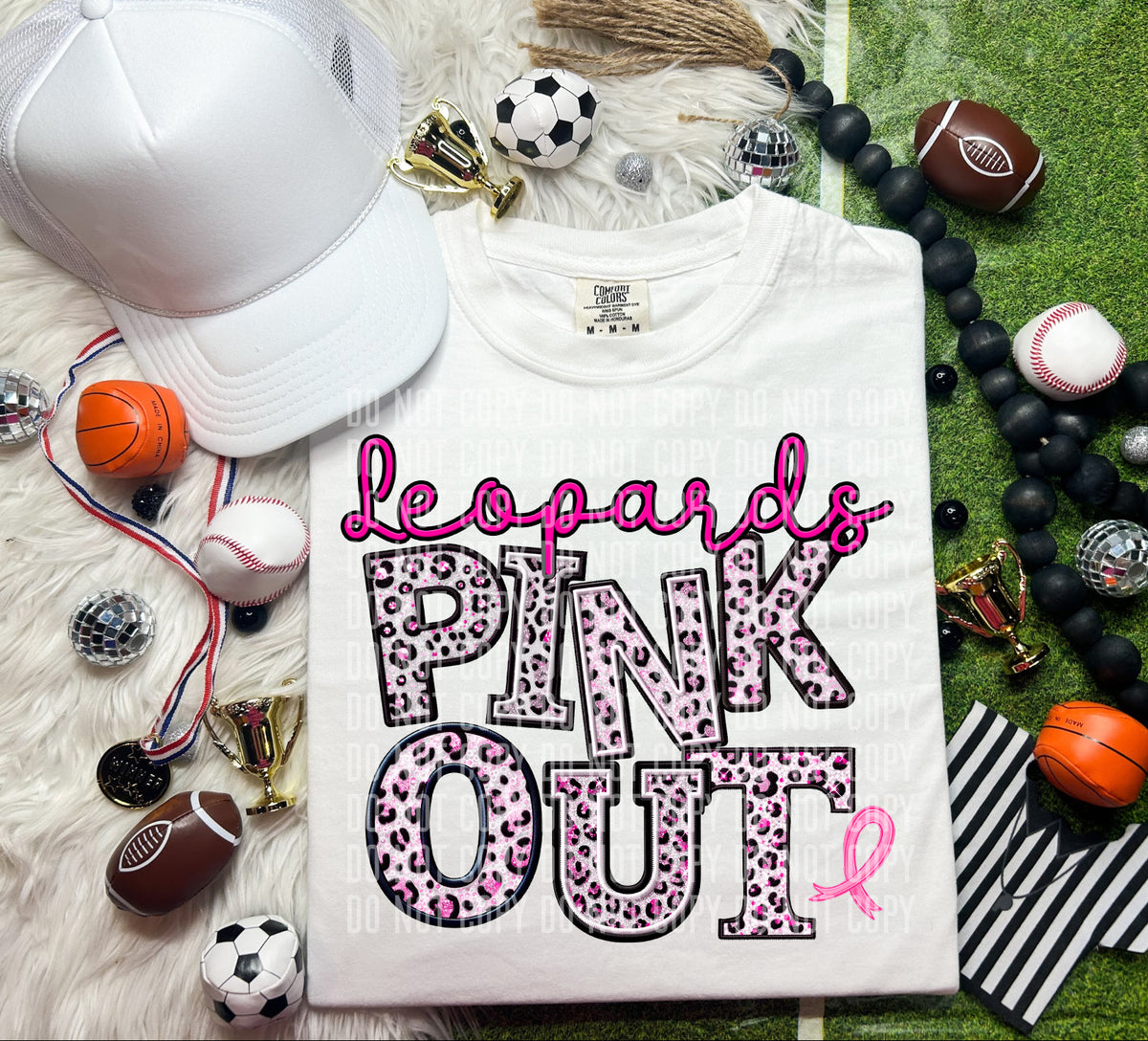 Leopards pink out leopard font caplinger DTF TRANSERS