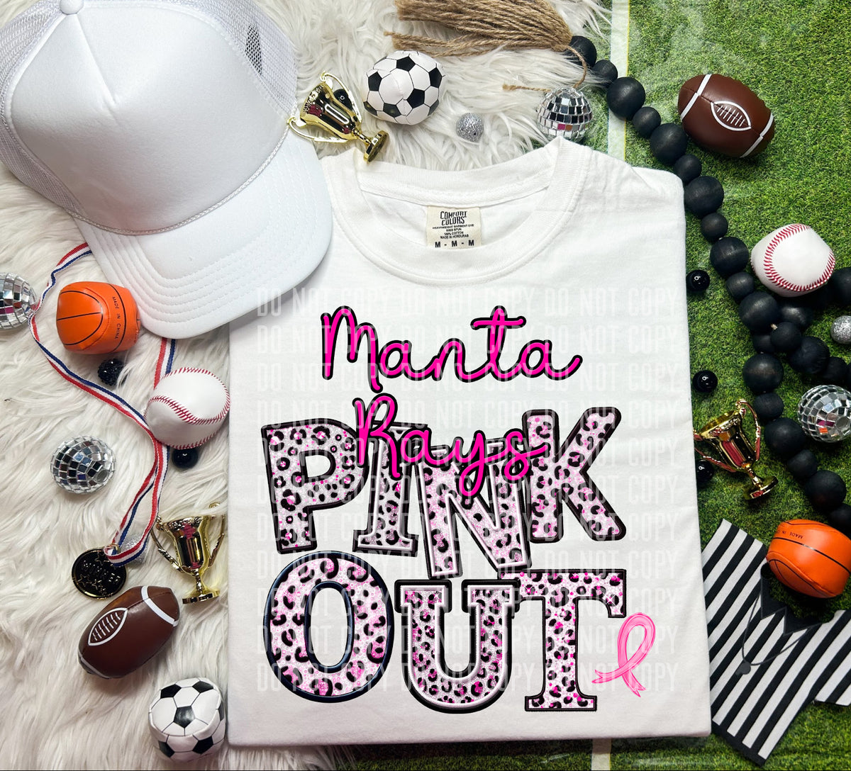 Manta pink out leopard font caplinger DTF TRANSERS