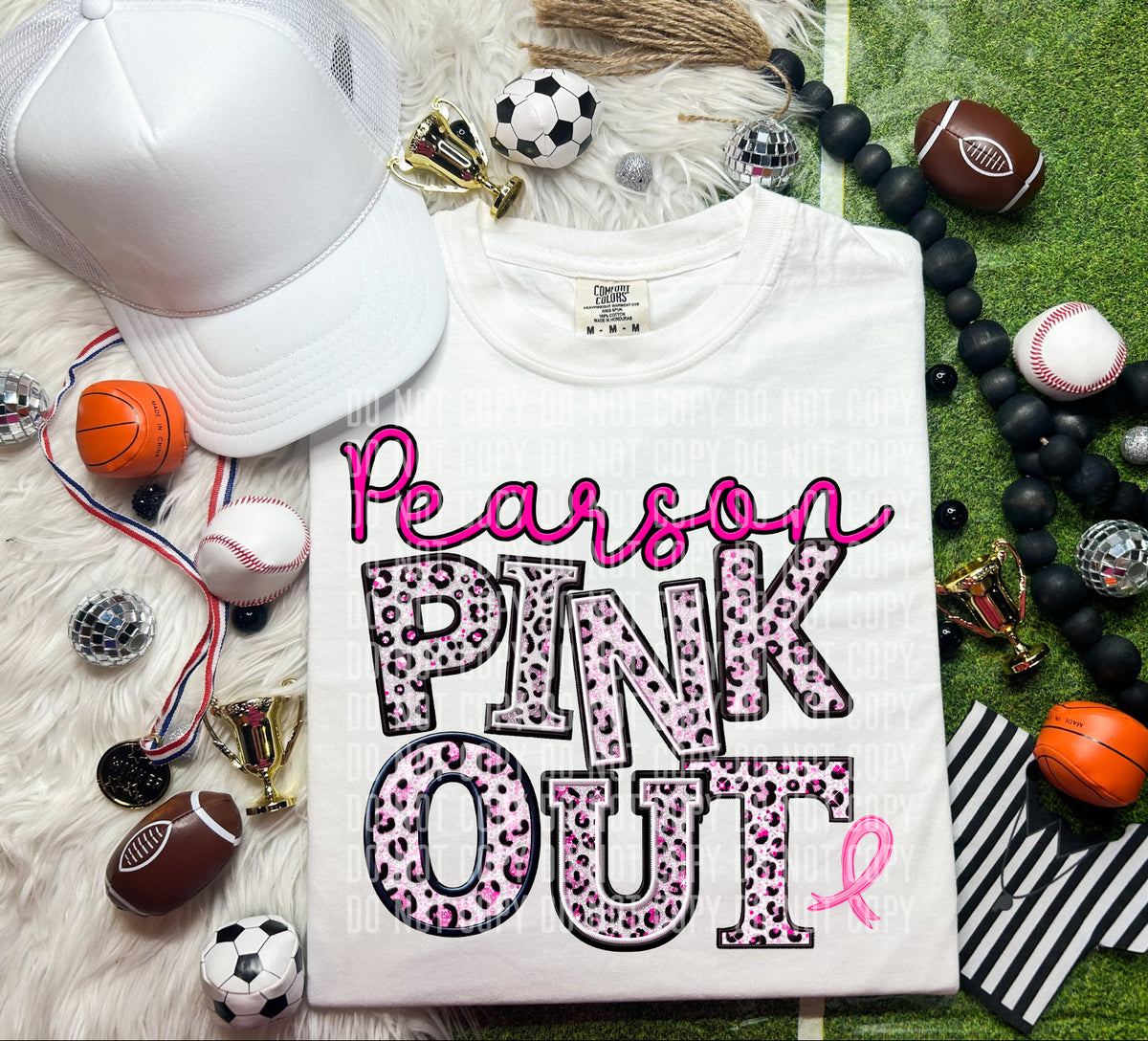 Pearson pink out leopard font caplinger DTF TRANSERS