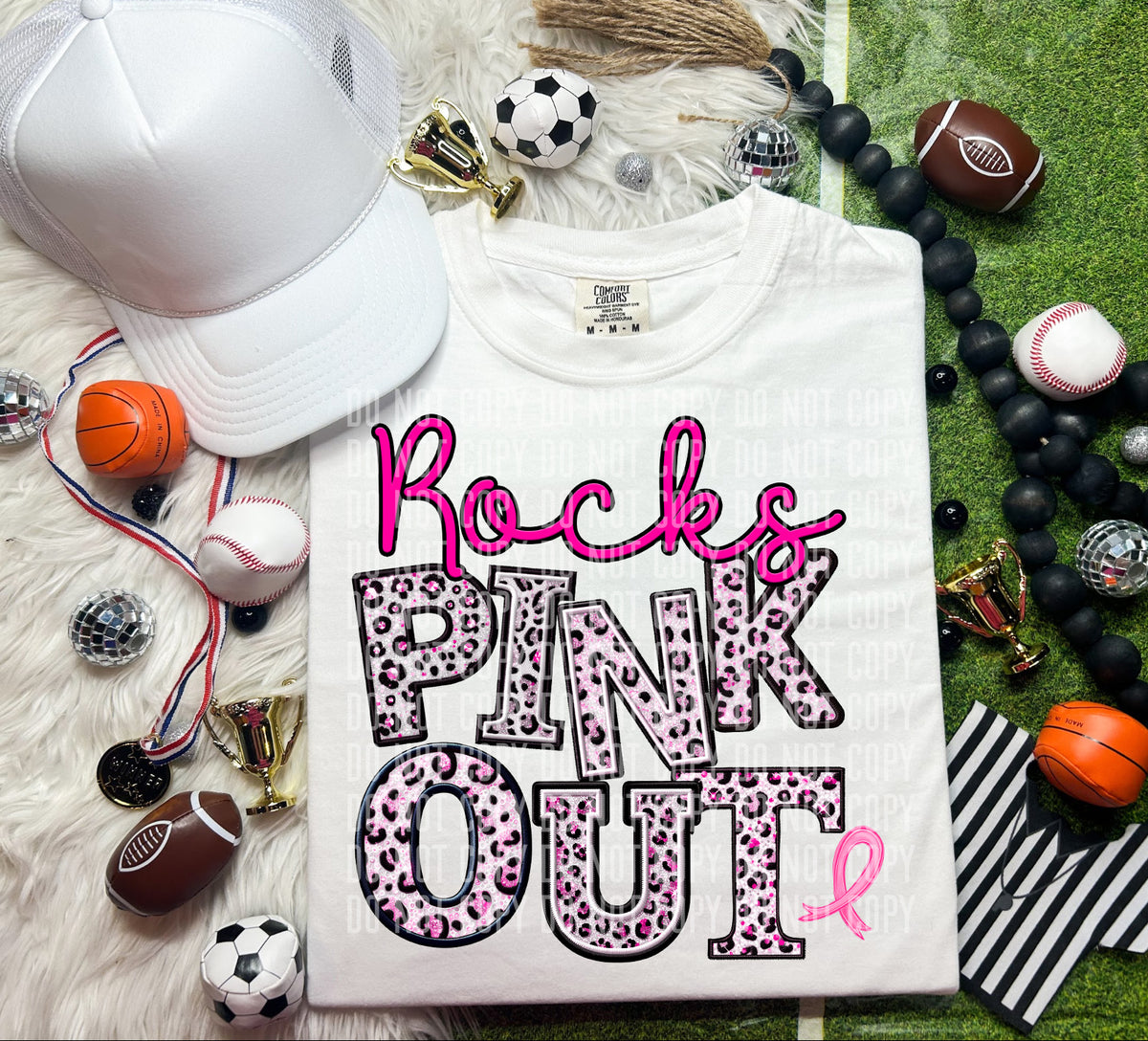 Rocks pink out leopard font caplinger DTF TRANSERS