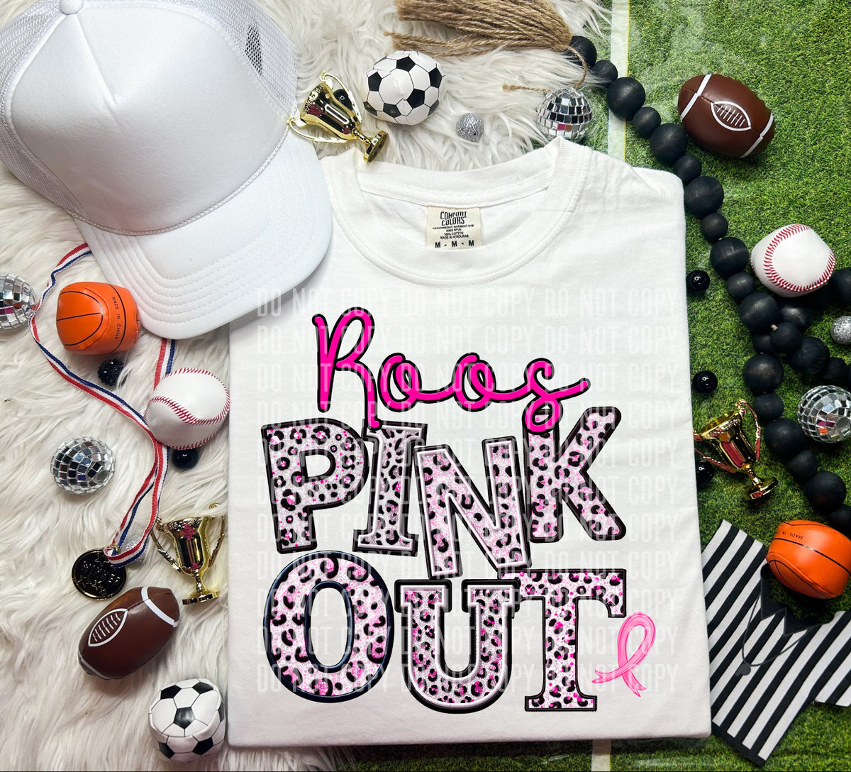 Roos pink out leopard font caplinger DTF TRANSERS