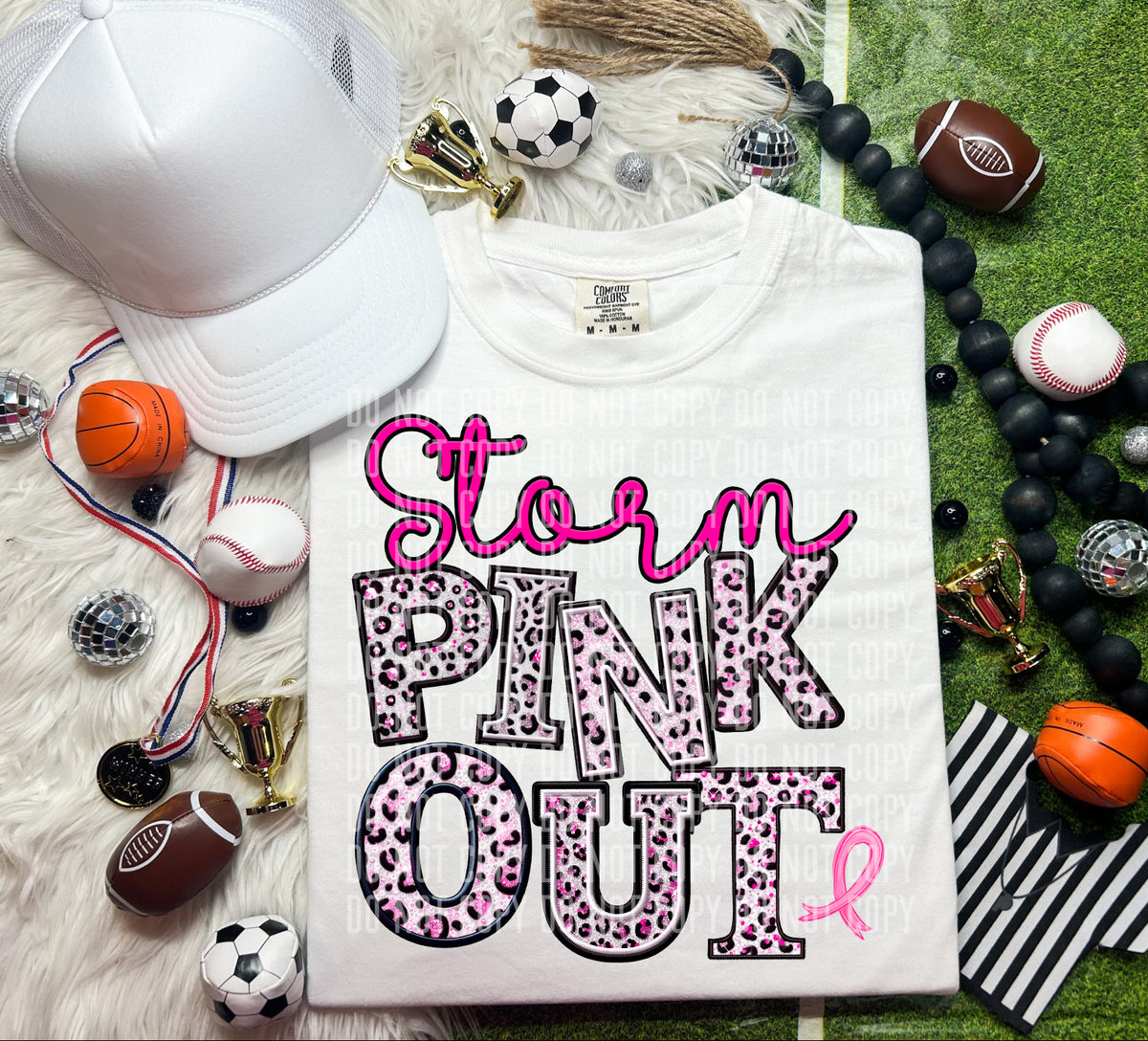 Storm pink out leopard font caplinger DTF TRANSERS