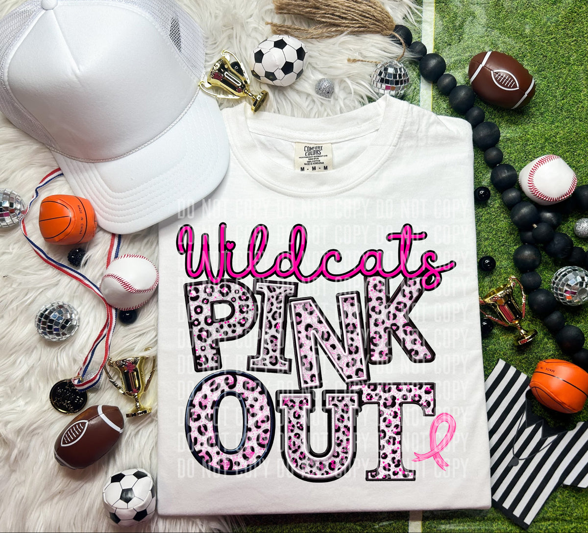 Wildcats pink out leopard font caplinger DTF TRANSERS