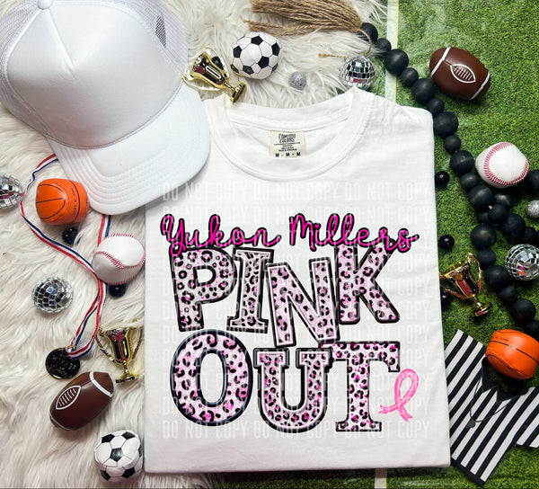 Yukon millers pink out leopard font caplinger DTF TRANSERS