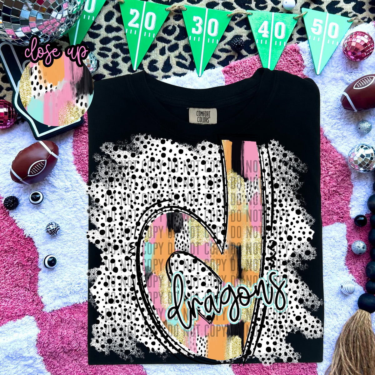 Pink Brushstroke Alpha Dragons 59089 DTF transfer