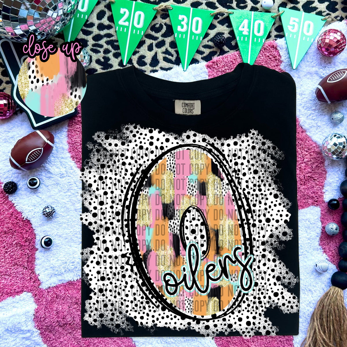 Pink Brushstroke Alpha Oilers 59118 DTF transfer