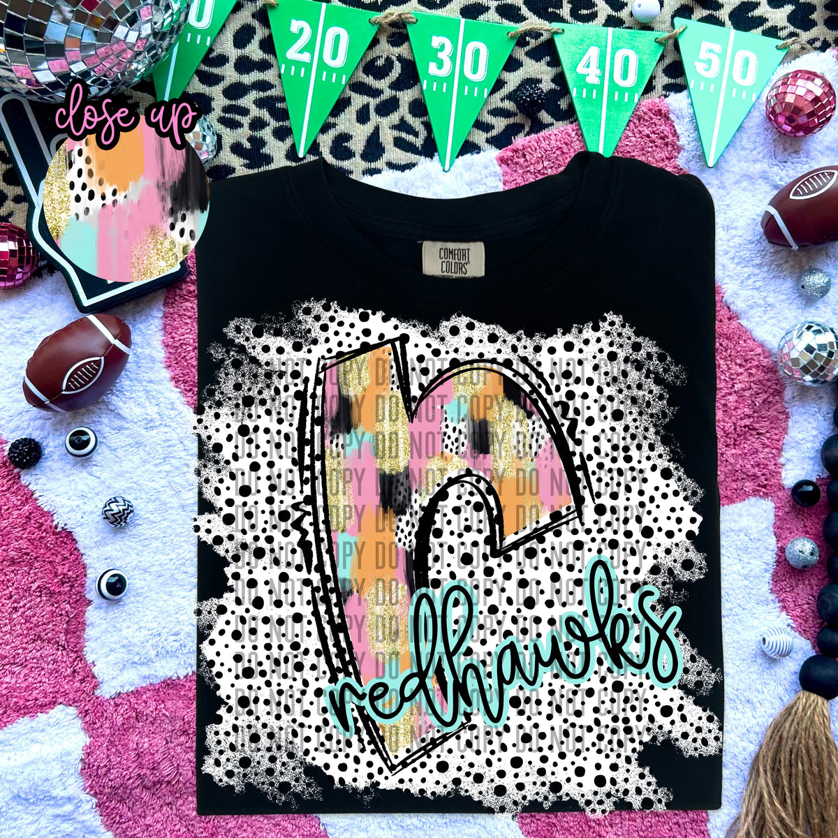 Pink Brushstroke Alpha Redhawks 59141 DTF transfer