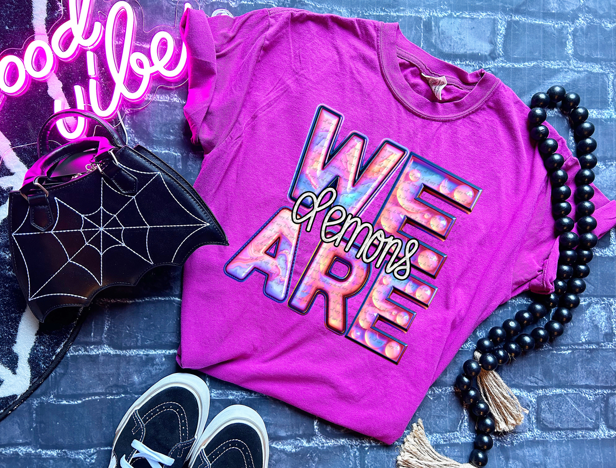 We Are Demons Pink Gemstone 63430 DTF transfer