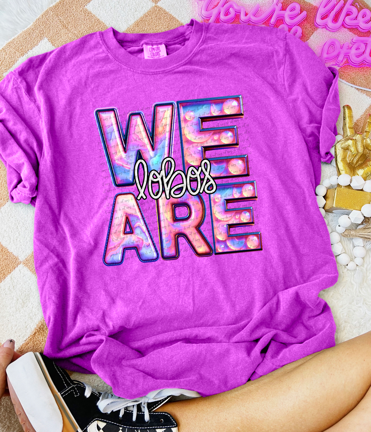 We Are Lobos Pink Gemstone 63456 DTF transfer