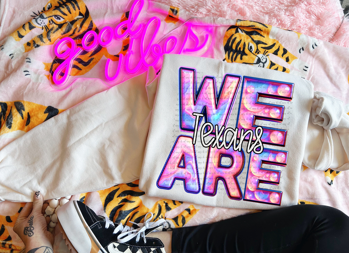 We Are Texans Pink Gemstone 63511 DTF transfer