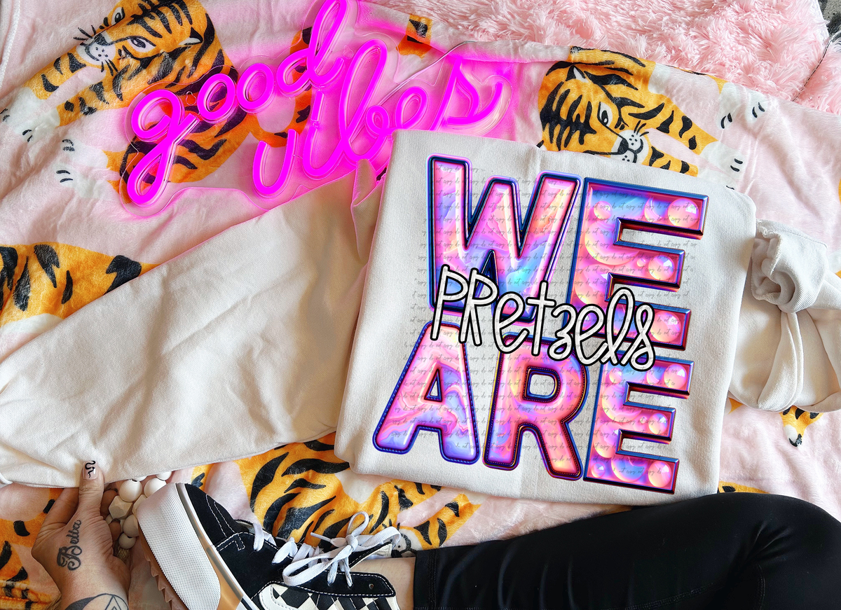 We Are Pretzels Pink Gemstone 63481 DTF transfer
