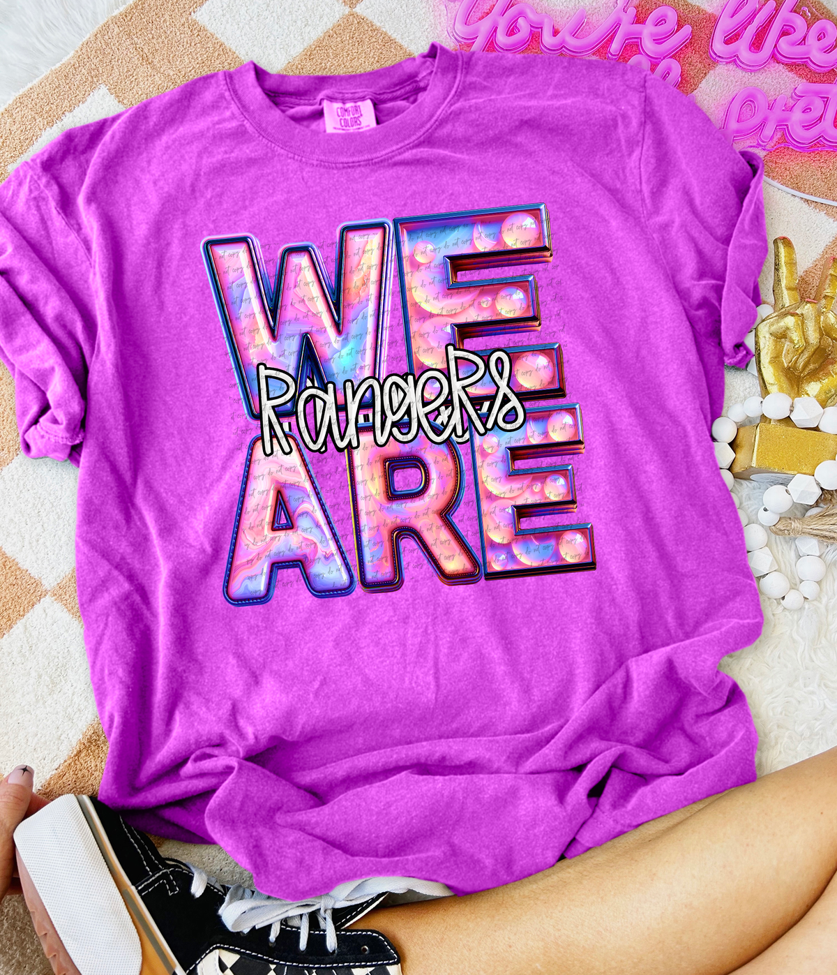 We Are Rangers Pink Gemstone 63487 DTF transfer