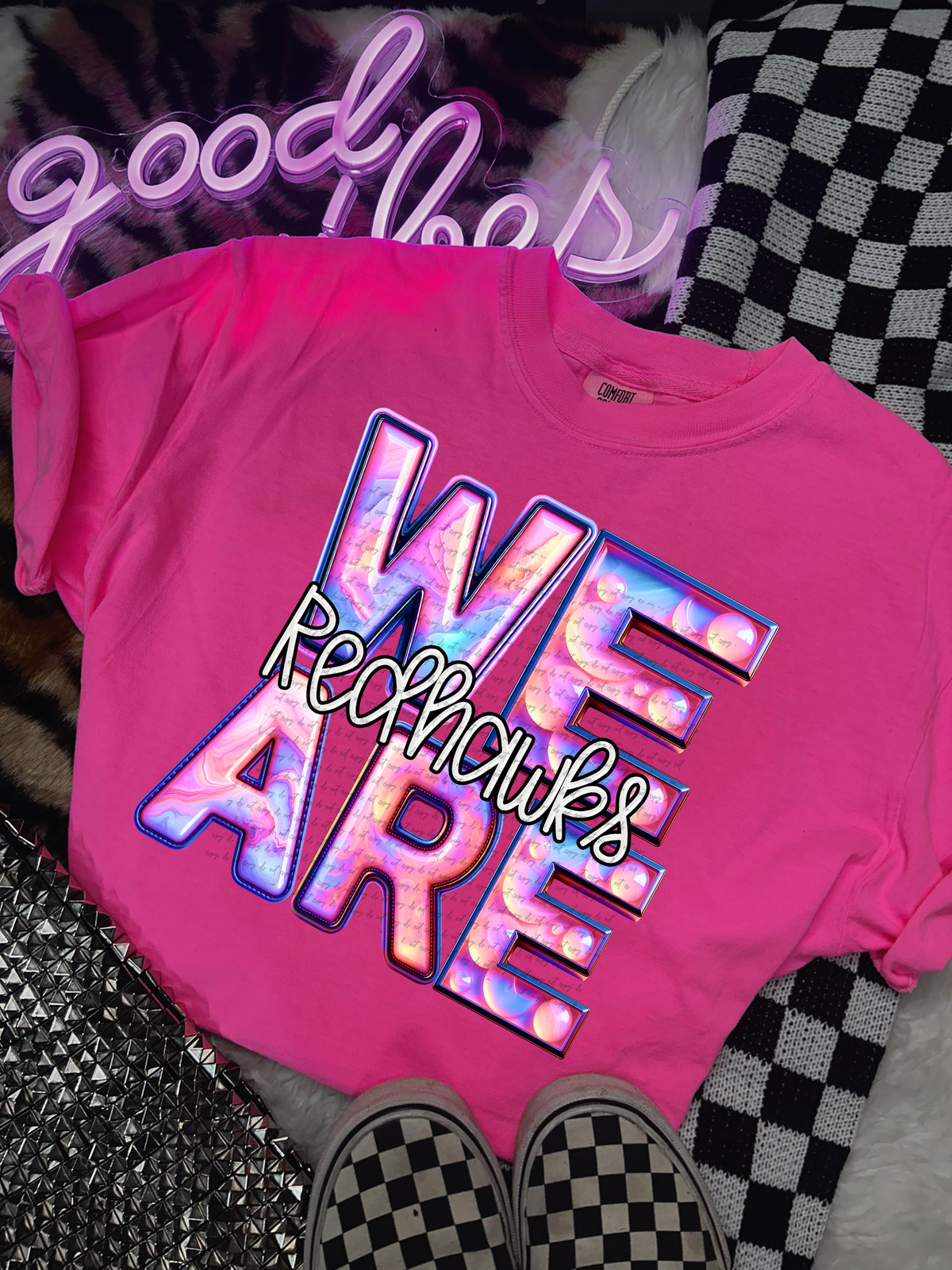 We Are Redhawks Pink Gemstone 63492 DTF transfer