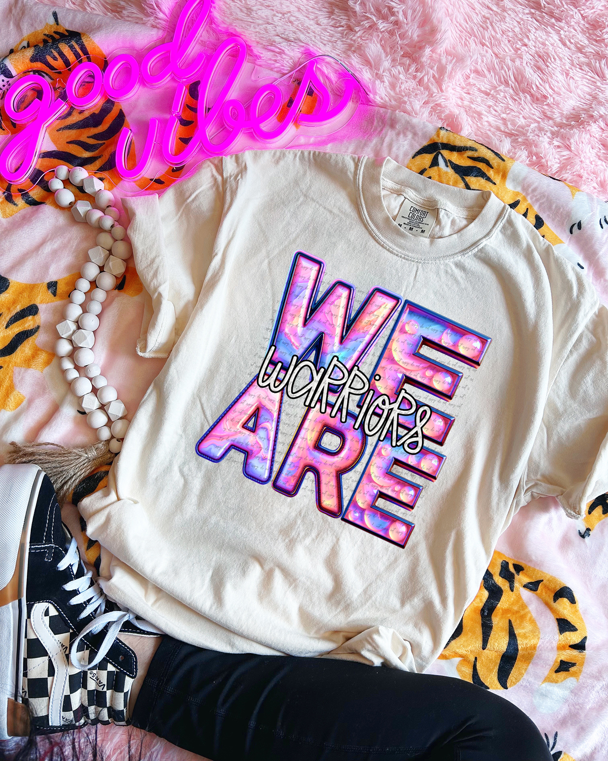 We Are Warriors Pink Gemstone 63524 DTF transfer