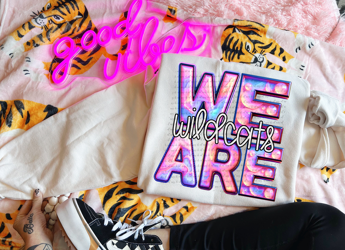 We Are Wildcats Pink Gemstone 63525 DTF transfer